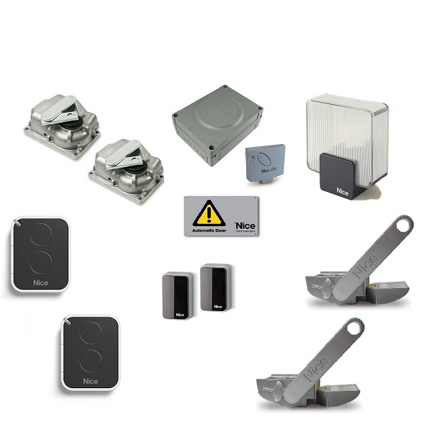 Kit bidirezionale per l'automazione di cancelli a battente con ante fino
a 3 m, 24 Vdc, a montaggio interrato