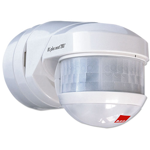 Rilevatore di movimento RC-plus next con area di rilevamento di 280° e
protezione antintrusione. Bianco (Incluso base angolare)