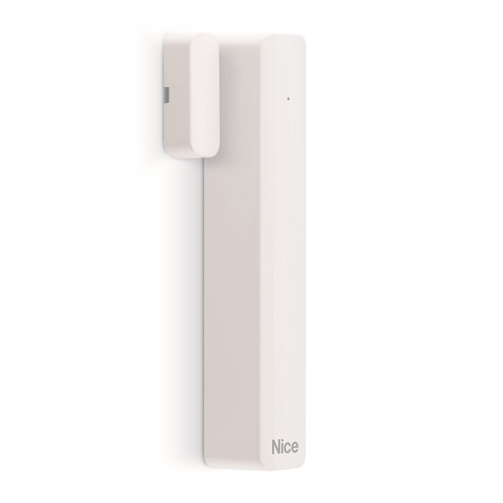 Contatto magnetico, radio bidirezionale Dual Band. Con 2 ingressi filari
programmabili.  Colore Bianco