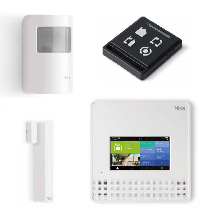 Centrale in Kit allarme MyNice: centrale 99 zone in 6 aree, radio
Bidiriezionale Dual Band e Wi-Fi, con touchscreen a colori 7".