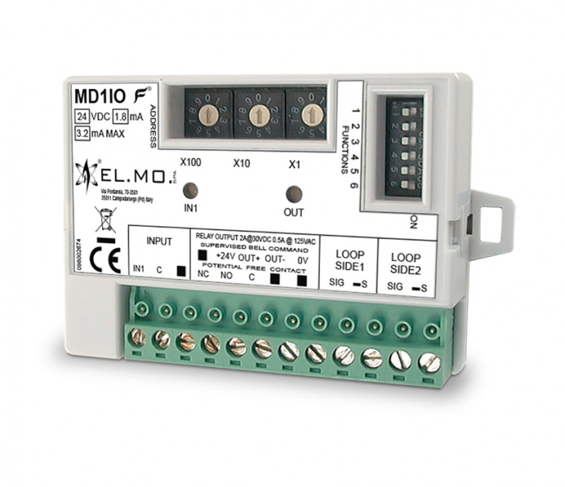 Modulo incendio analogico FYRA ad 1 ingresso 1 uscita con isolatore