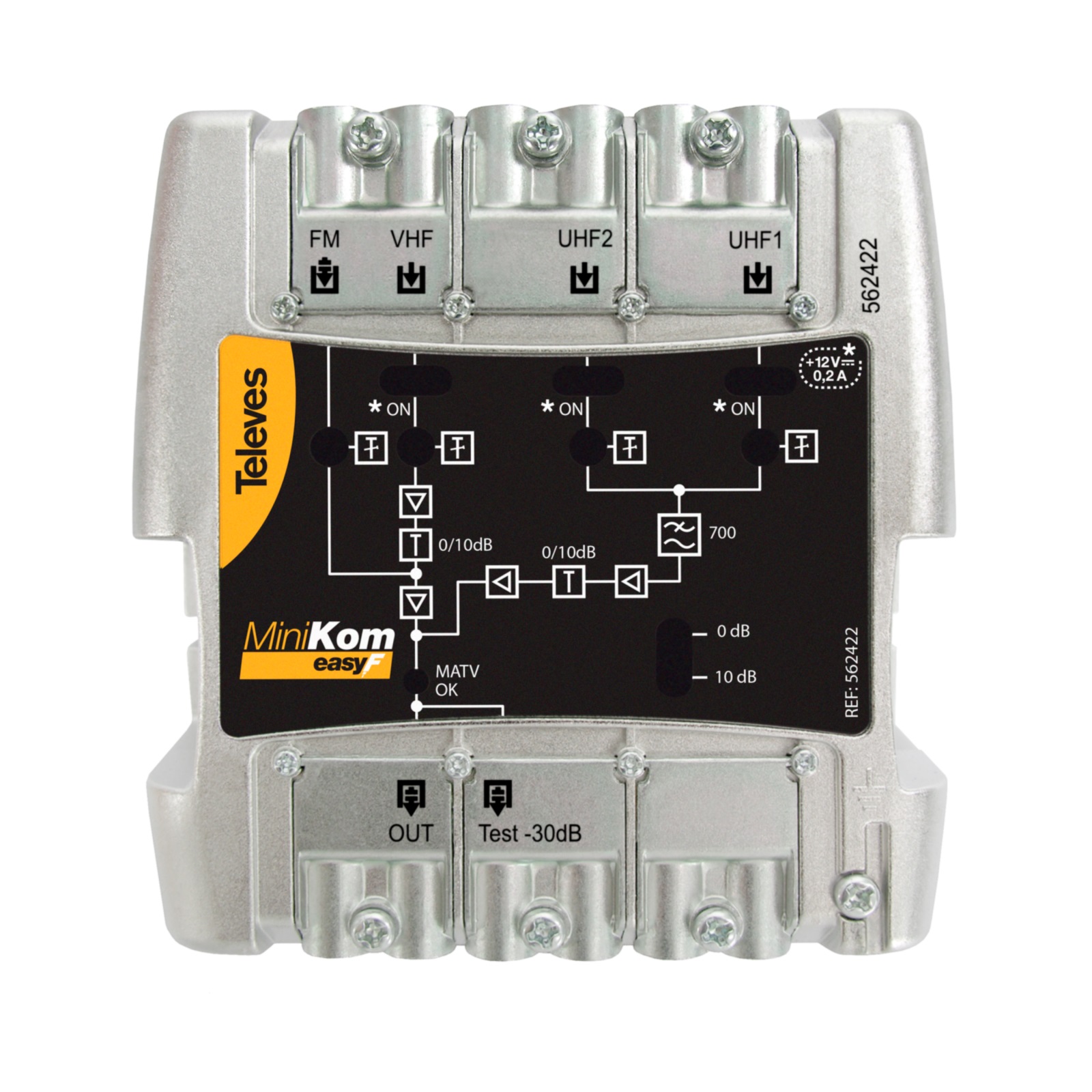 AMP.MINIKOM MATV 4I/1U "EasyF" FM-V-U-U