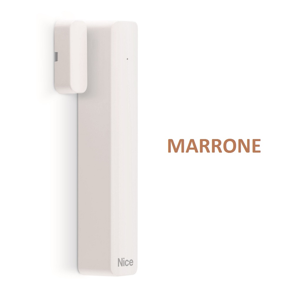 Rivelatore magnetico, radio bidirezionale Dual Band. Con 2 ingressi
filari programmabili.  Colore Marrone