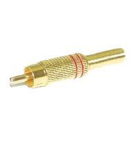 Spina RCA Polarizzata Bianca-oro con guida cavo a molla