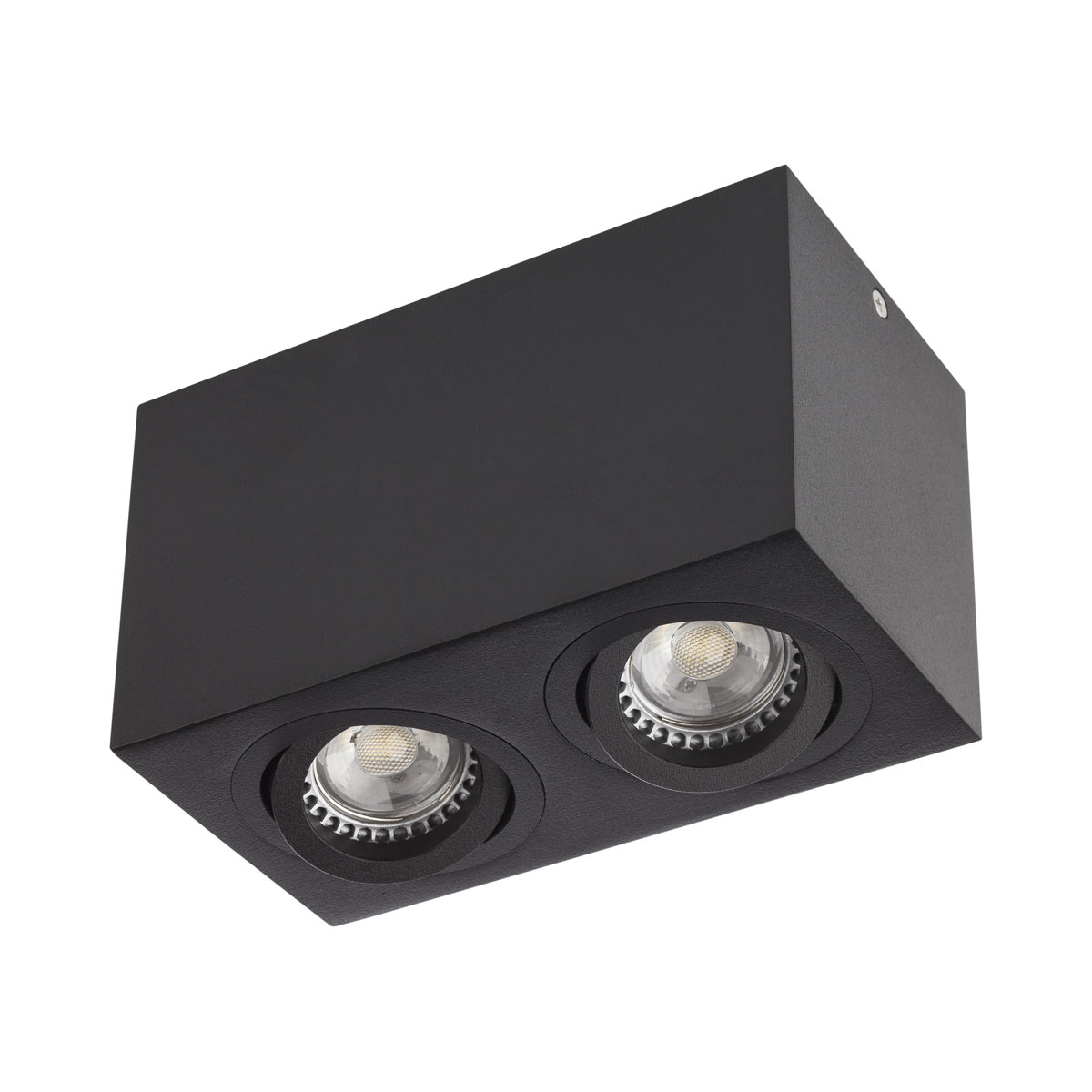 XBRIX Plafoniera orientabile, finitura nera, per due lampade alogene o
lampadine a LED con attacco GU10, o per due modulo a LED CM03, CM07 o CM08.