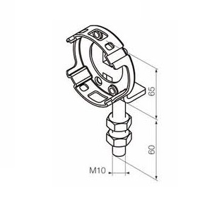 Supporto compatto, regolabile a vite M10