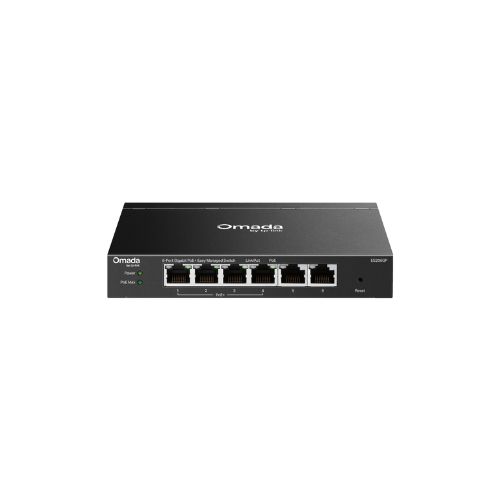 Omada 6-Port Gigabit Easy Managed Switch with 4-Port PoE+, 4× Gigabit
PoE+ Ports, 2x Gigabit Non-PoE Ports, 802.3at/af,